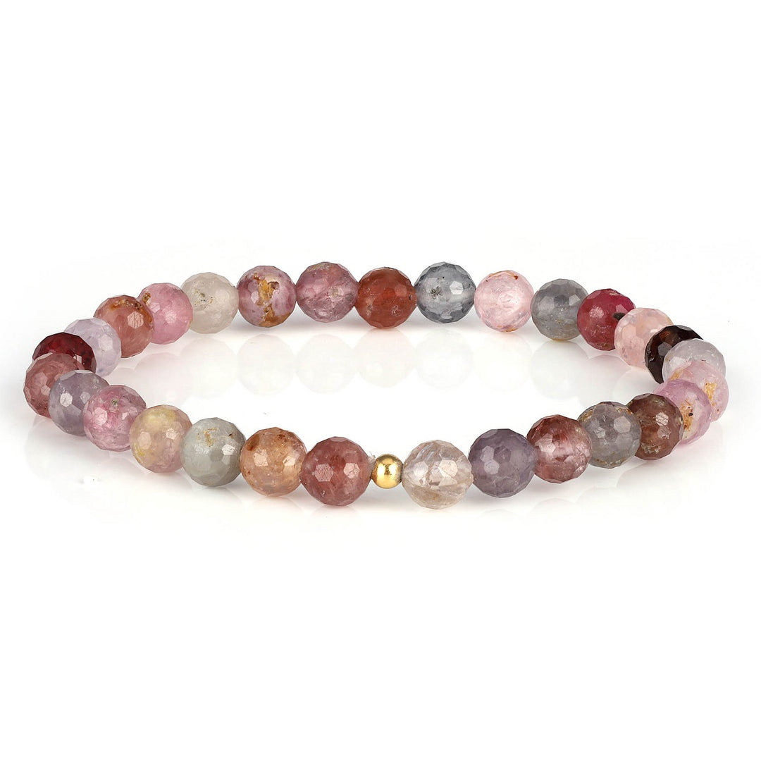 Multi Spinel Beads Stretch Bracelet