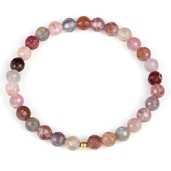 Multi Spinel Beads Stretch Bracelet