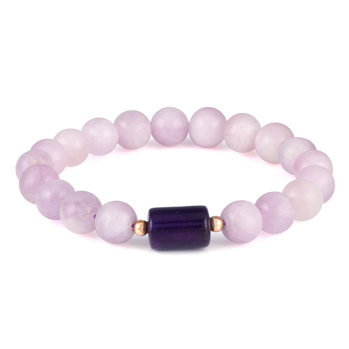 Kunzite and Amethyst Stretch Bracelet