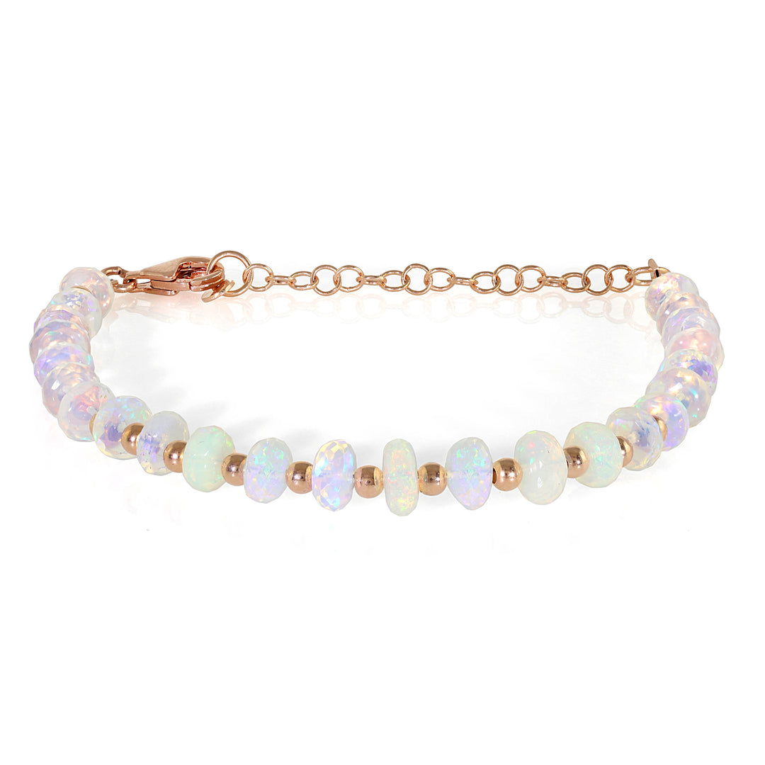 Sterling Silver Ethiopian Opal Beads Bracelet