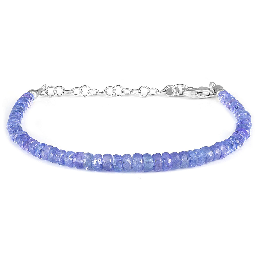 Sterling Silver Tanzanite Beads Bracelet