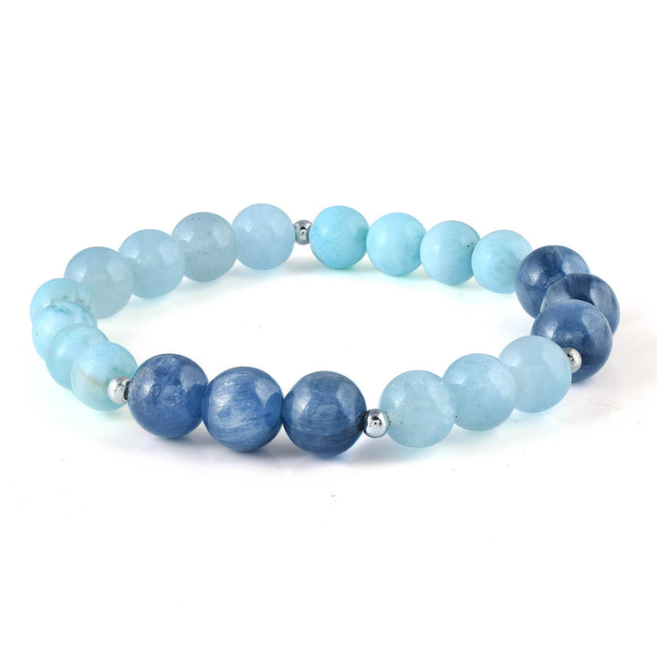 Aquamarine, Kyanite and Larimar Bracelet