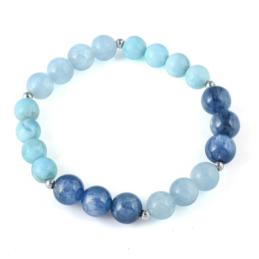 Aquamarine, Kyanite and Larimar Bracelet