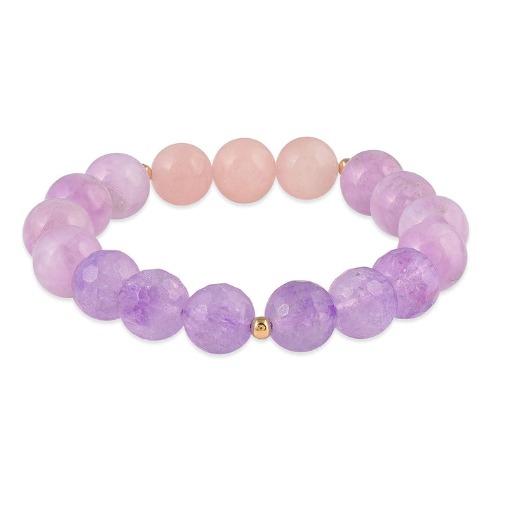 Amethyst, Kunzite and Morganite Stretch Bracelet