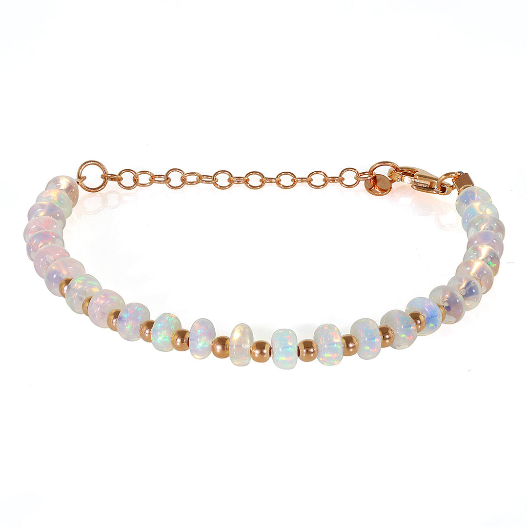 Sterling Silver Ethiopian Opal Beads Bracelet