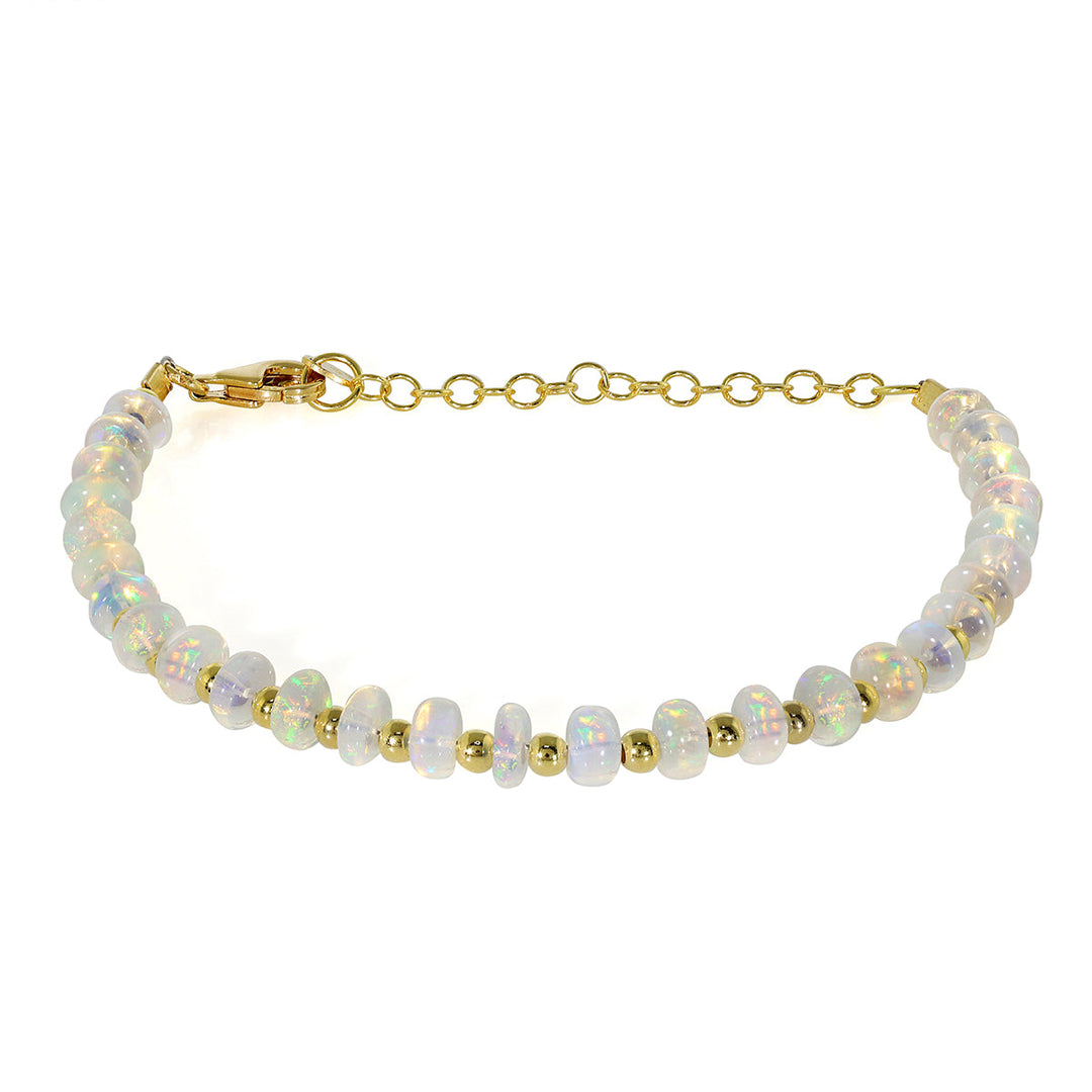 Sterling Silver Ethiopian Opal Beads Bracelet