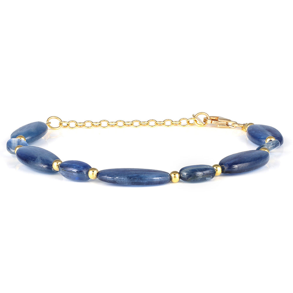Kyanite Beads Silver Bracelet