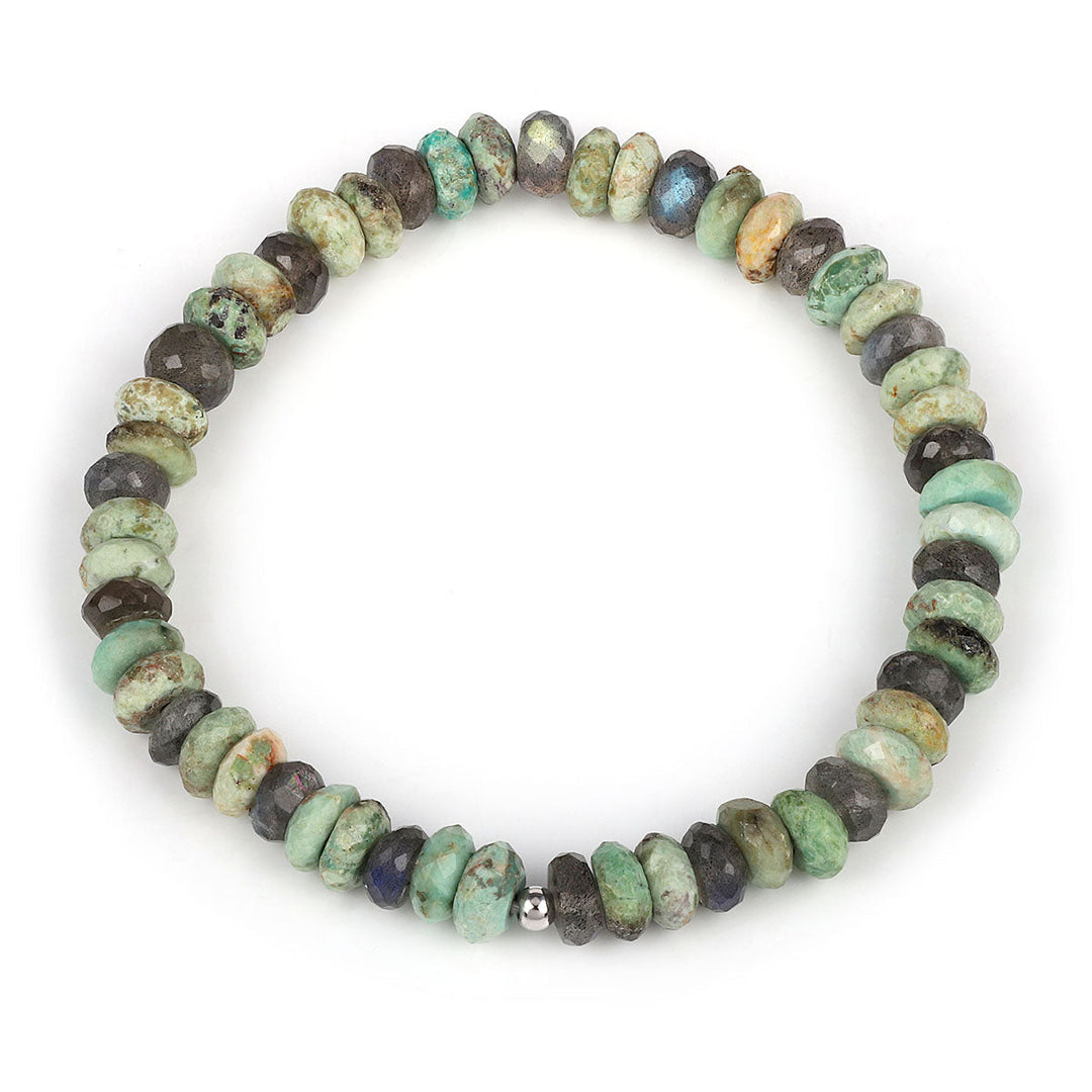 Turquoise and Labradorite Stretch Bracelet