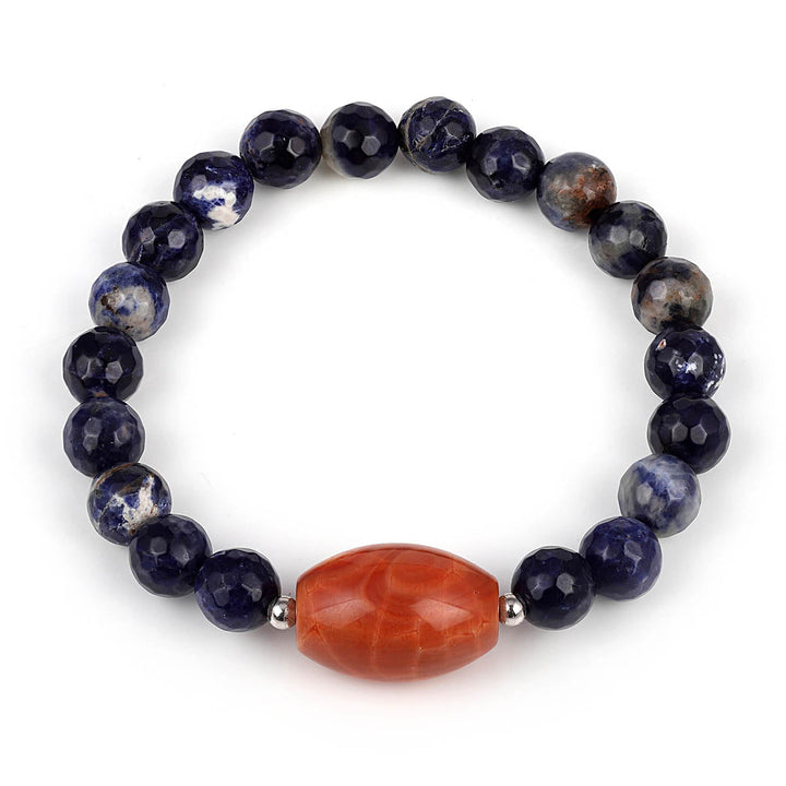 Sodalite and Fire Agate Stretch Bracelet