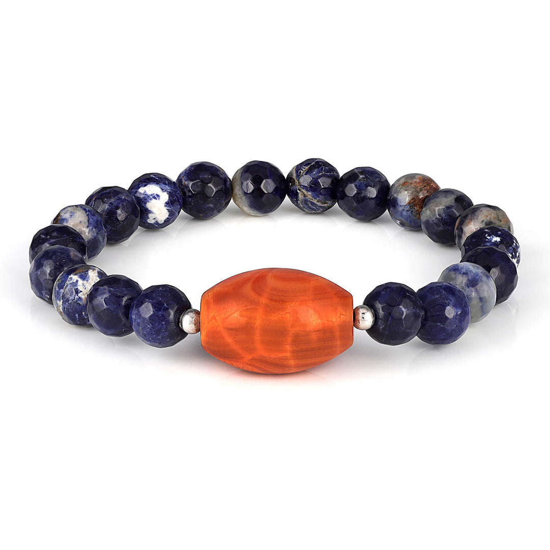 Sodalite and Fire Agate Stretch Bracelet