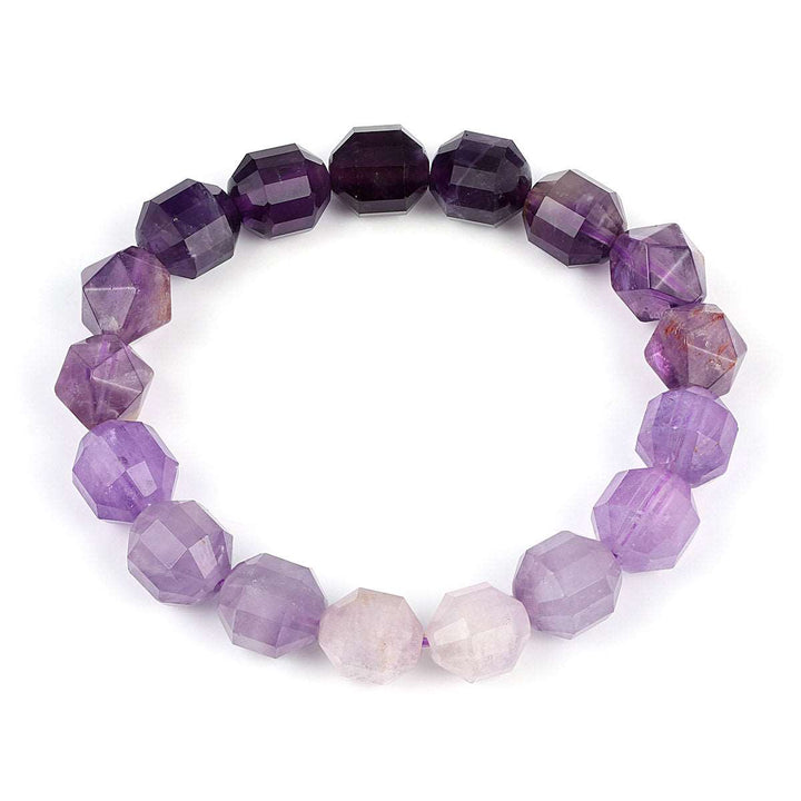 Amethyst, Phantom Quartz and Kunzite Stretch Bracelet