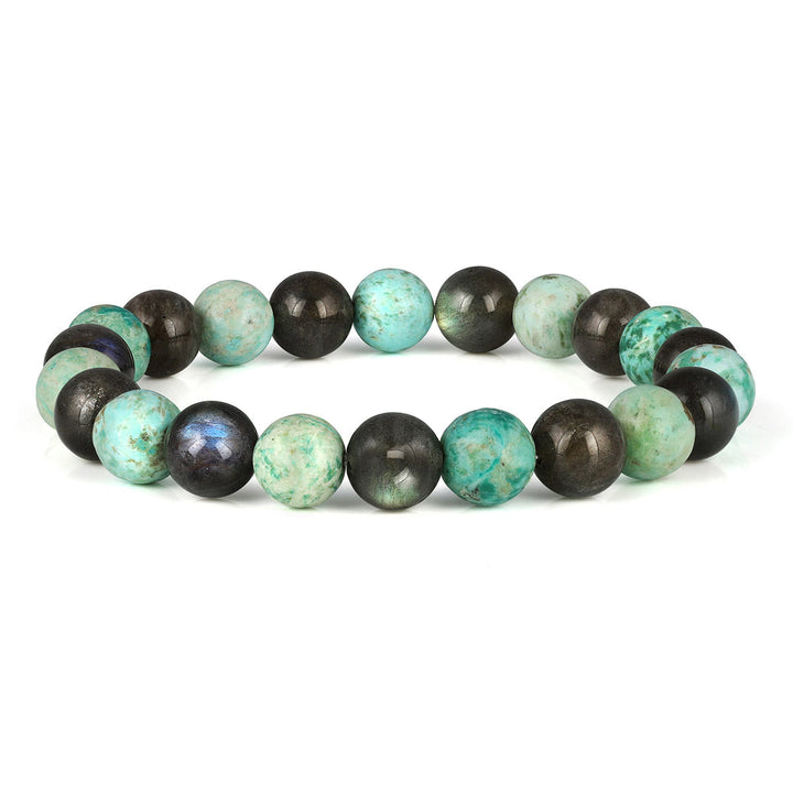 Labradorite and Turquoise Stretch Bracelet