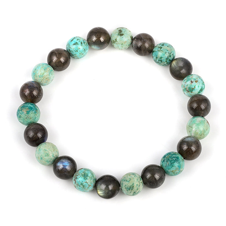 Labradorite and Turquoise Stretch Bracelet