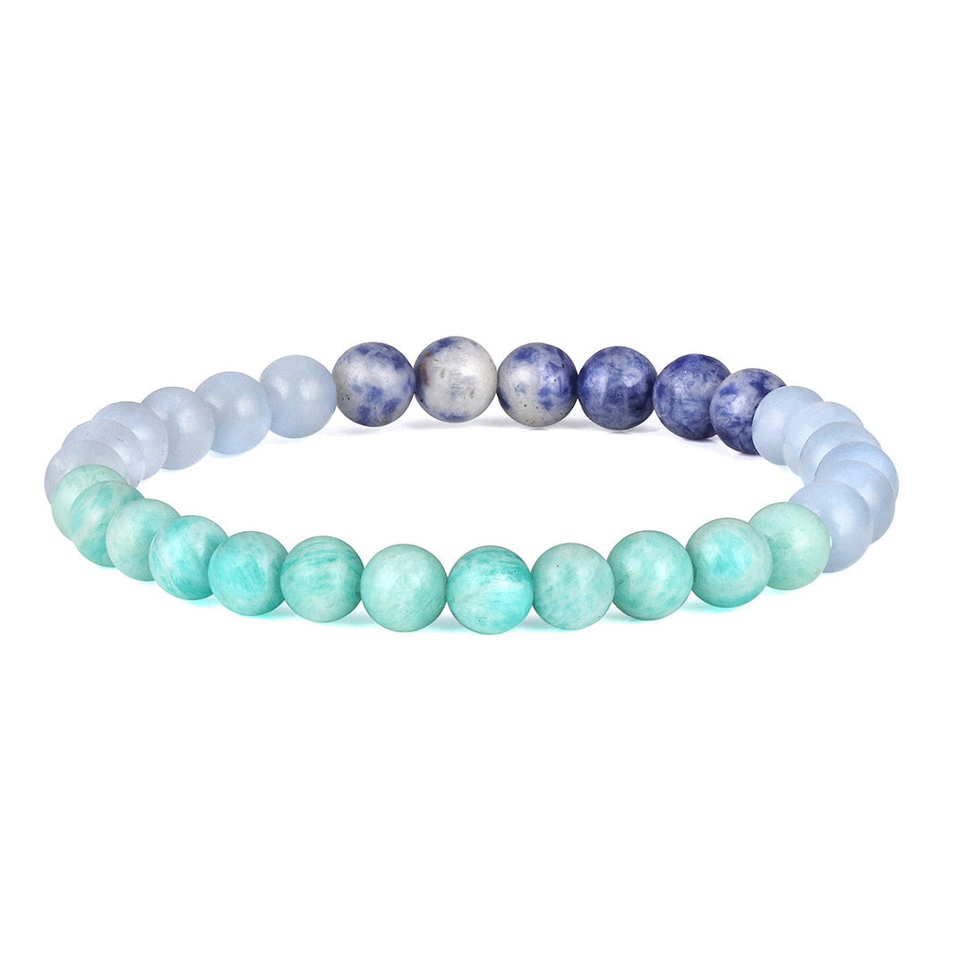 Amazonite, Angelite and Blue Spot Jasper Stretch Bracelet