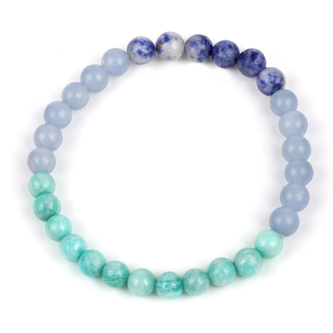 Amazonite, Angelite and Blue Spot Jasper Stretch Bracelet