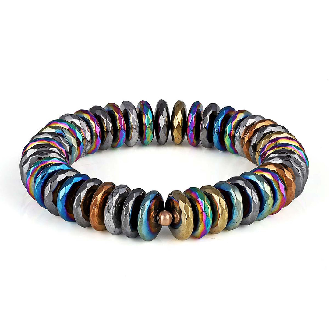 Multicolor Hematite Beads Stretch Bracelet