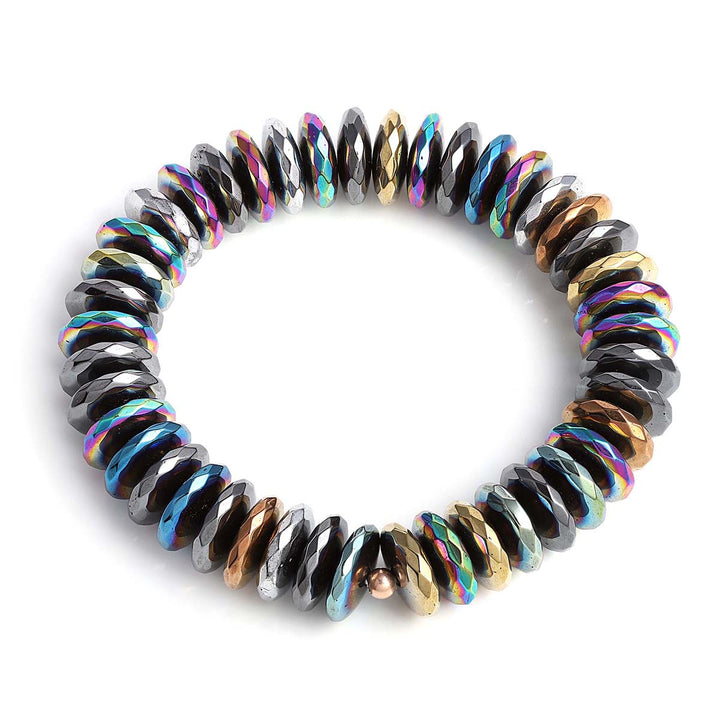 Multicolor Hematite Beads Stretch Bracelet