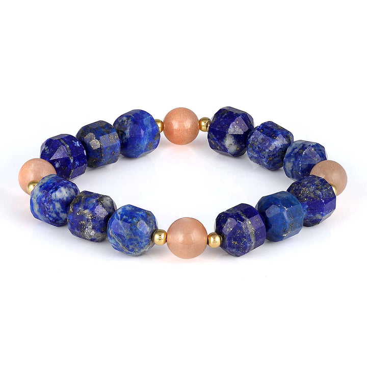 Lapis Lazuli and Moonstone Stretch Bracelet