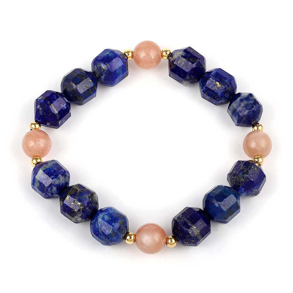 Lapis Lazuli and Moonstone Stretch Bracelet