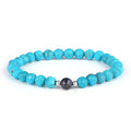 Turquoise and Sapphire Stretch Bracelet