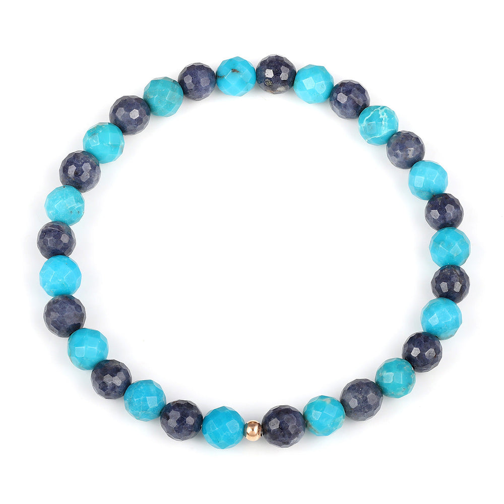 Sapphire and Turquoise Stretch Bracelet