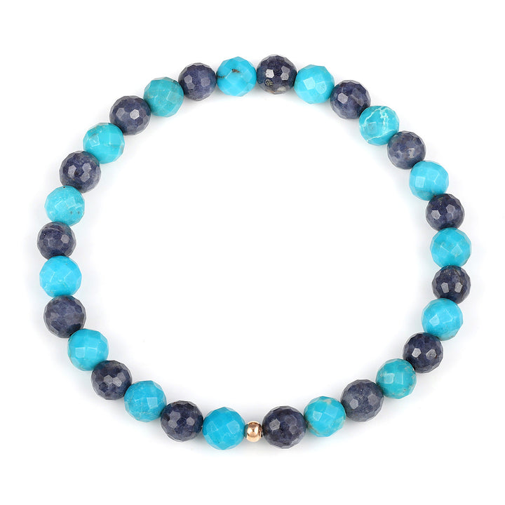 Sapphire and Turquoise Stretch Bracelet