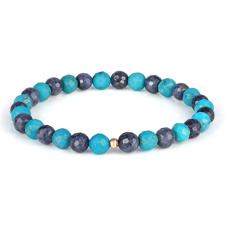 Sapphire and Turquoise Stretch Bracelet