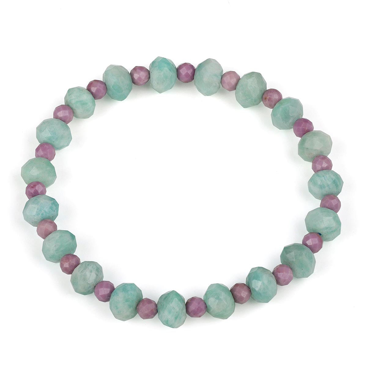 Amazonite and Phosphosiderite Stretch Bracelet