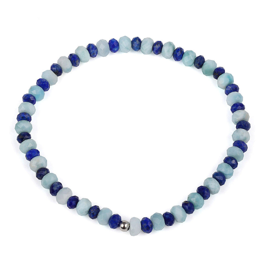 Lapis Lazuli and Larimar Stretch Bracelet