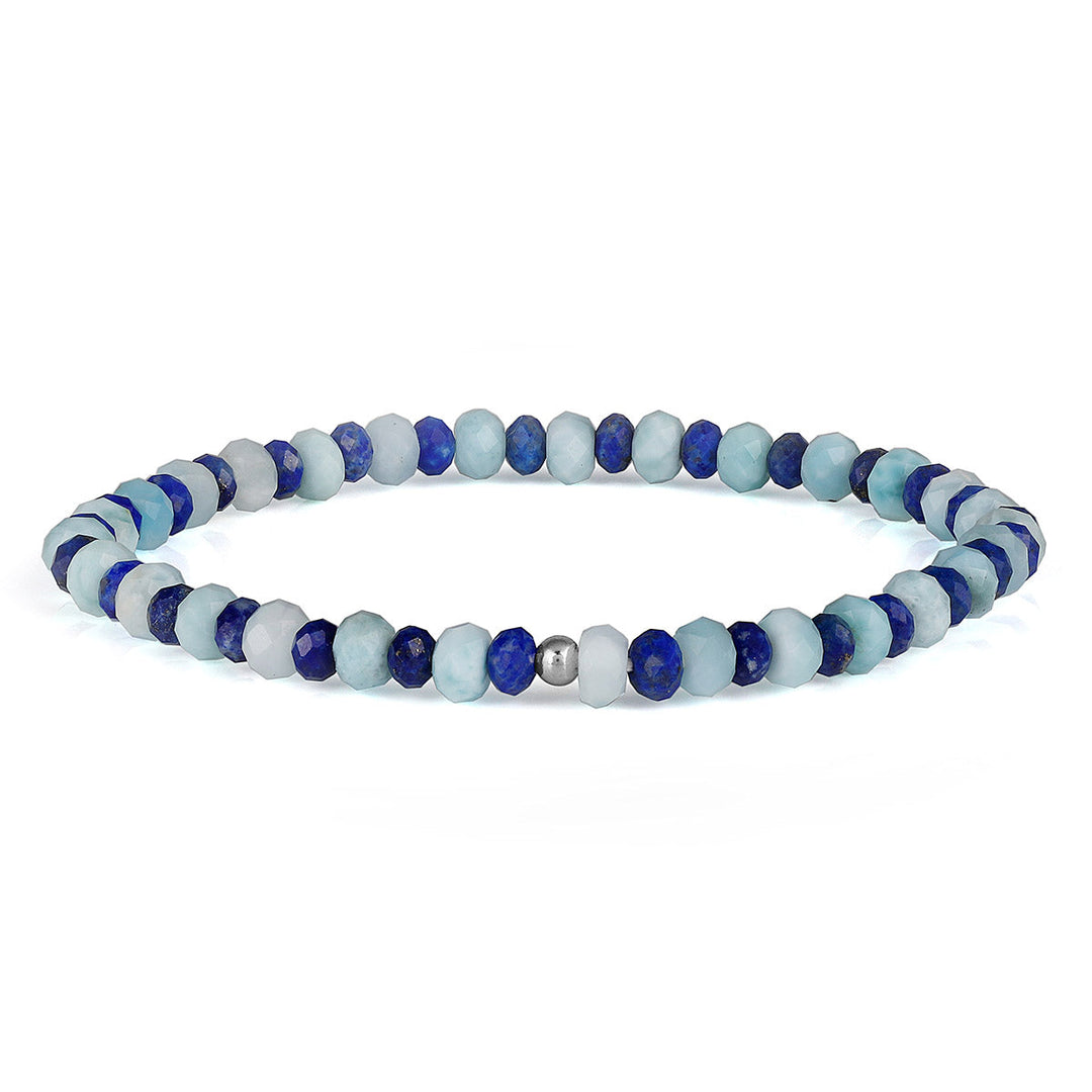 Lapis Lazuli and Larimar Stretch Bracelet