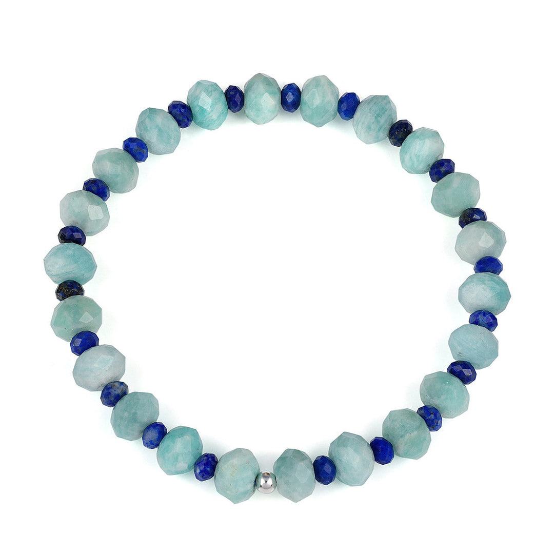 Amazonite and Lapis Stretch Bracelet