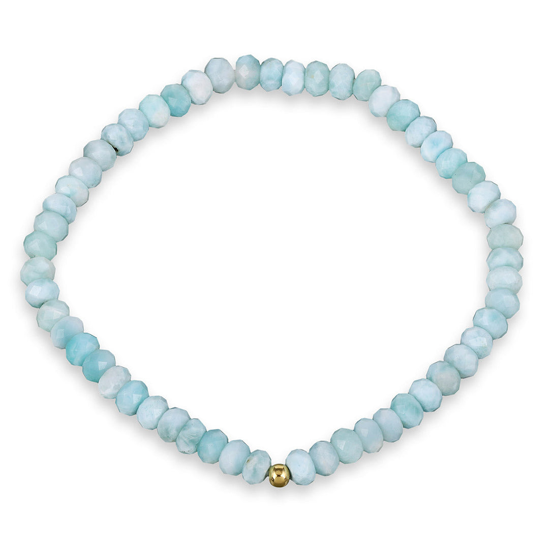 Larimar Beads Stretch Bracelet