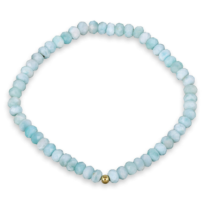 Larimar Beads Stretch Bracelet