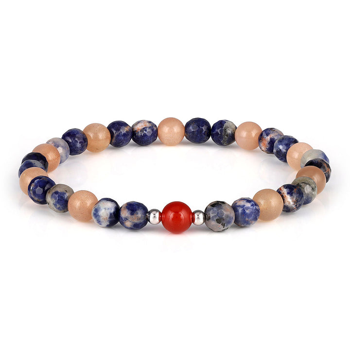 Sodalite, Moonstone and Carnelian Unisex Bracelet