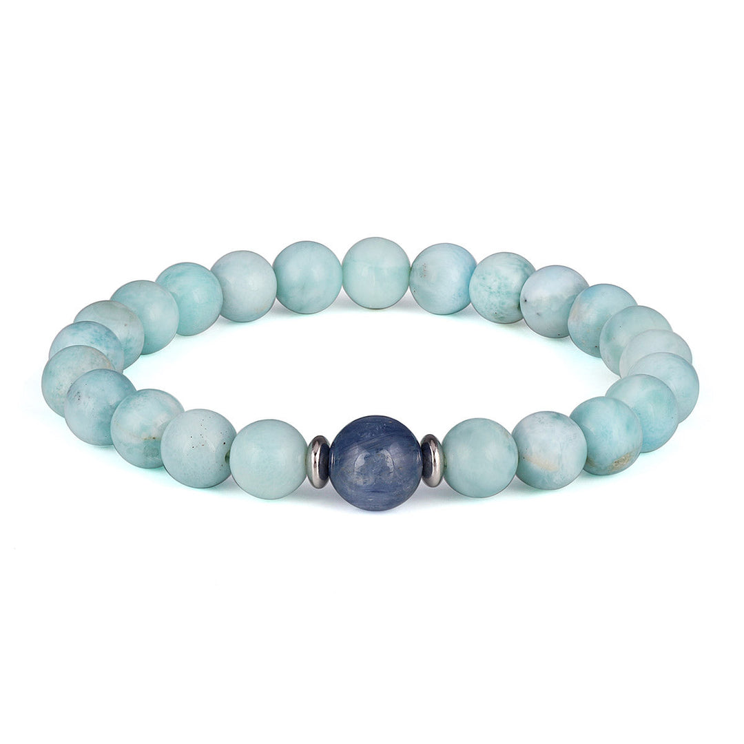 Larimar and Kyanite Stretch Bracelet