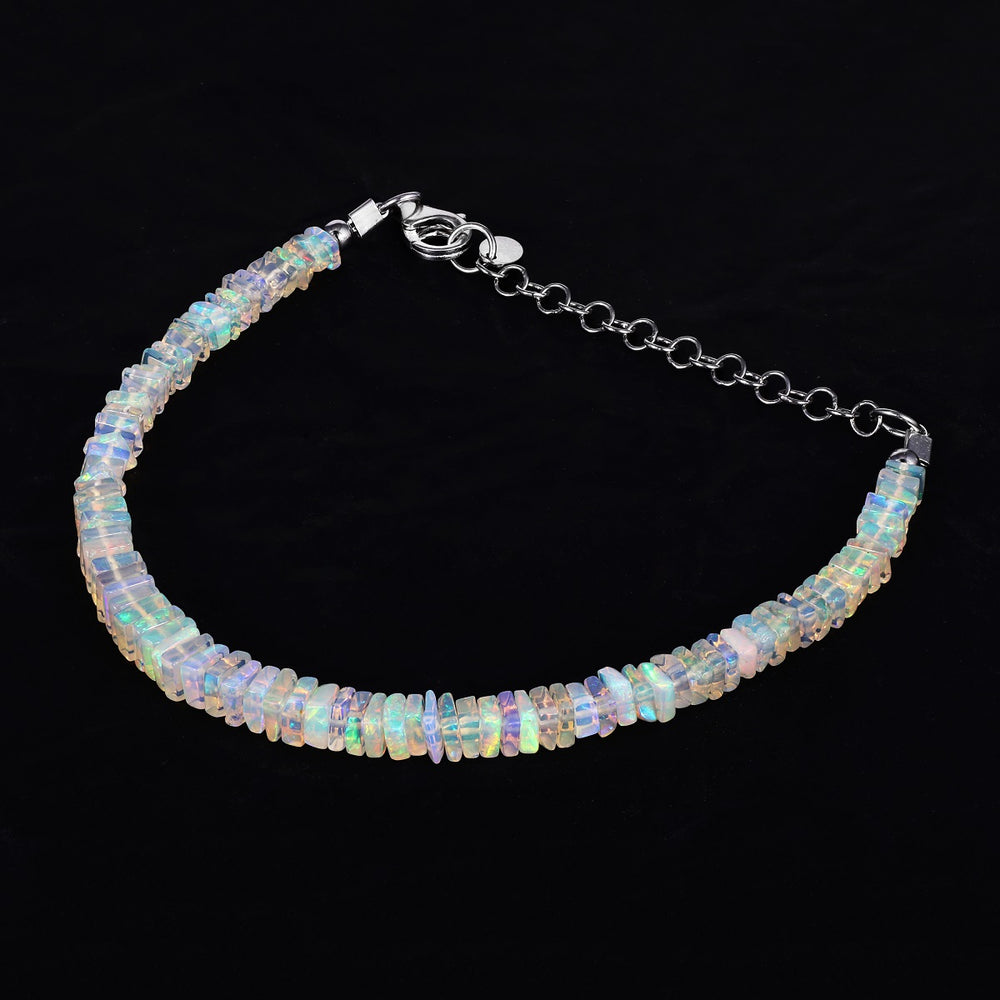 Ethiopian Opal Chips Silver Bracelet