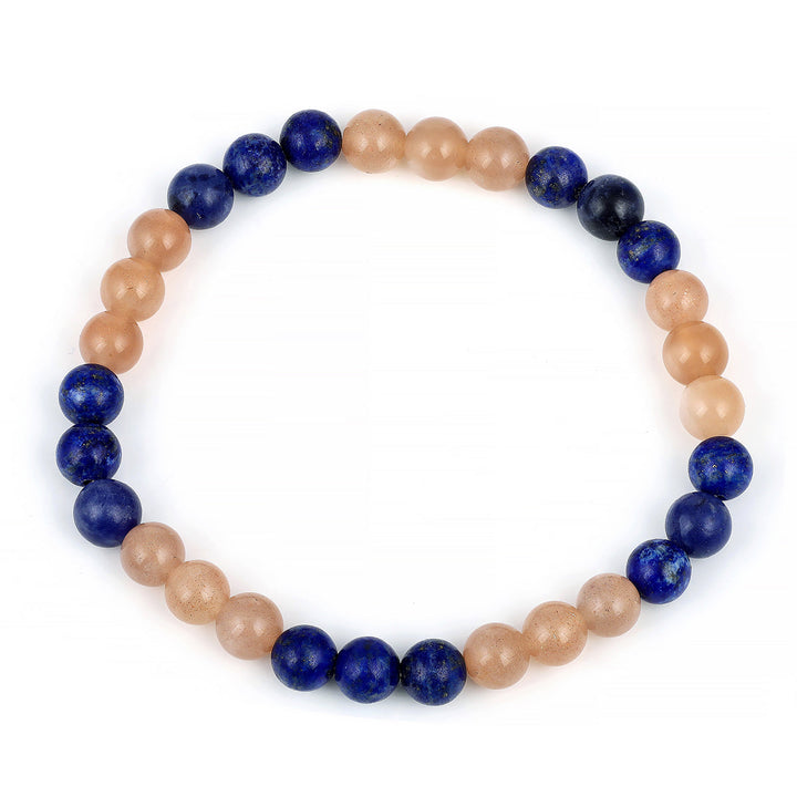 Moonstone and Lapis Lazuli Stretch Bracelet