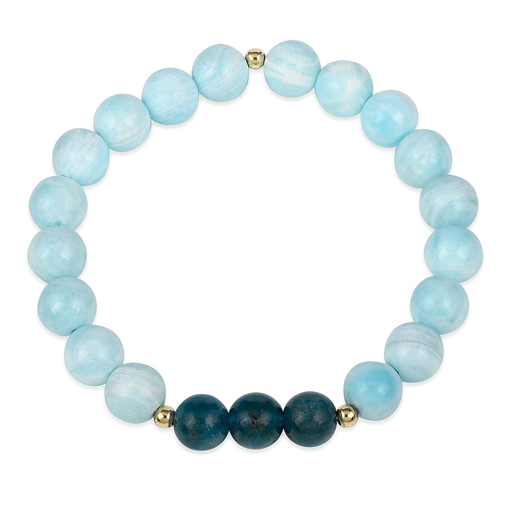 Hemimorphite and Apatite Stretch Bracelet