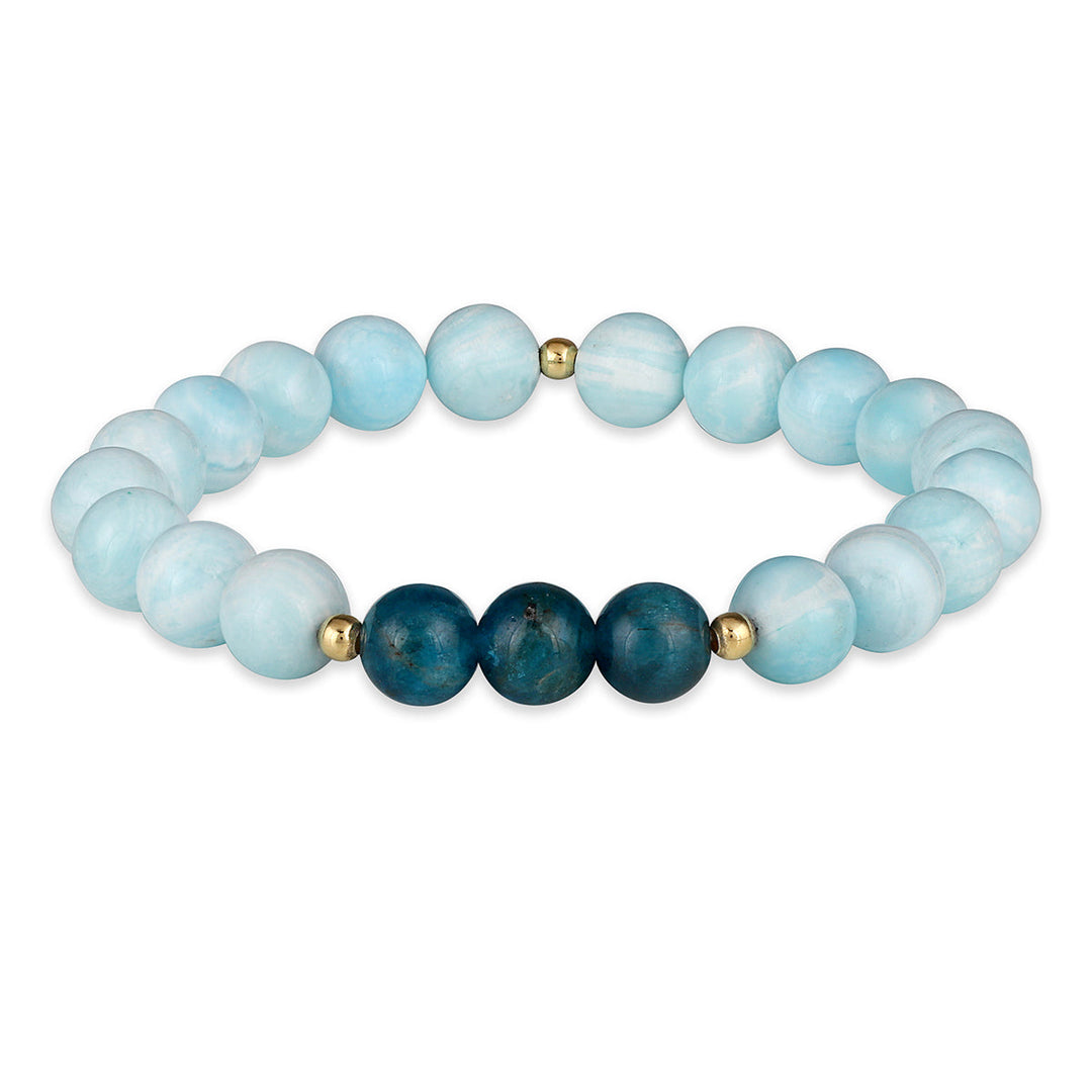 Hemimorphite and Apatite Stretch Bracelet