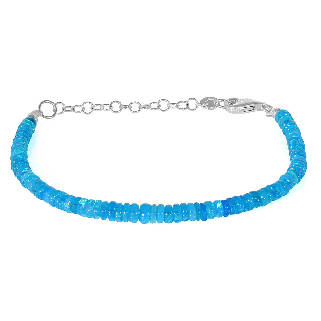 Ethiopian Blue Opal Silver Bracelet