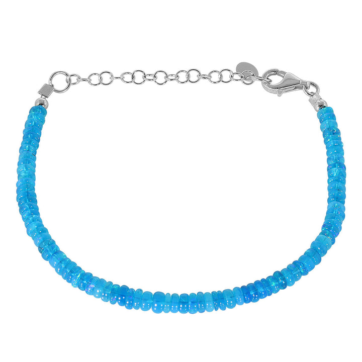 Ethiopian Blue Opal Silver Bracelet