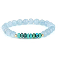 Aquamarine and Turquoise Beads Stretch Bracelet