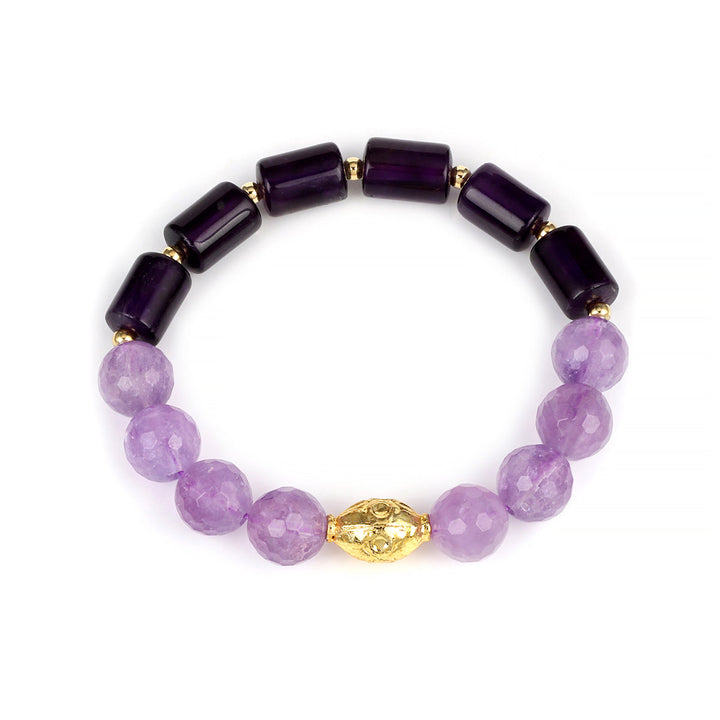Lavender and Purple Amethyst Stretch Bracelet