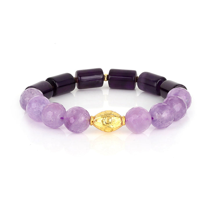 Lavender and Purple Amethyst Stretch Bracelet