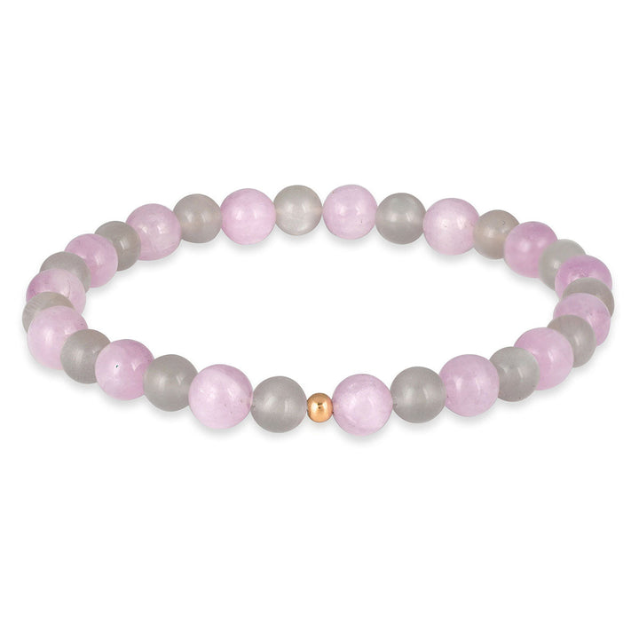 Kunzite and Gray Moonstone Stretch Bracelet