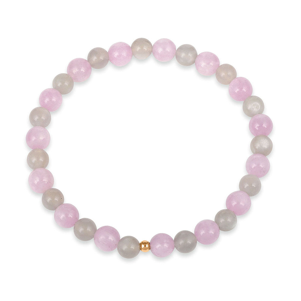 Kunzite and Gray Moonstone Stretch Bracelet