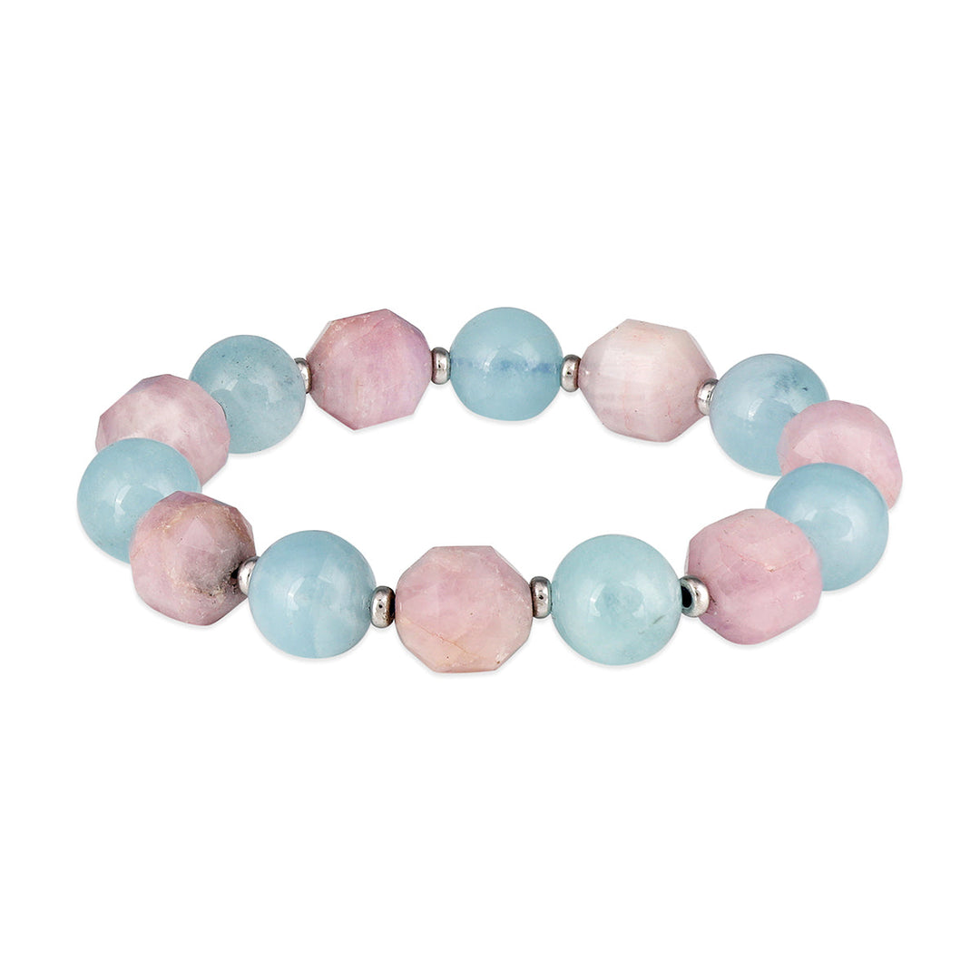 Aquamarine and Kunzite Stretch Bracelet