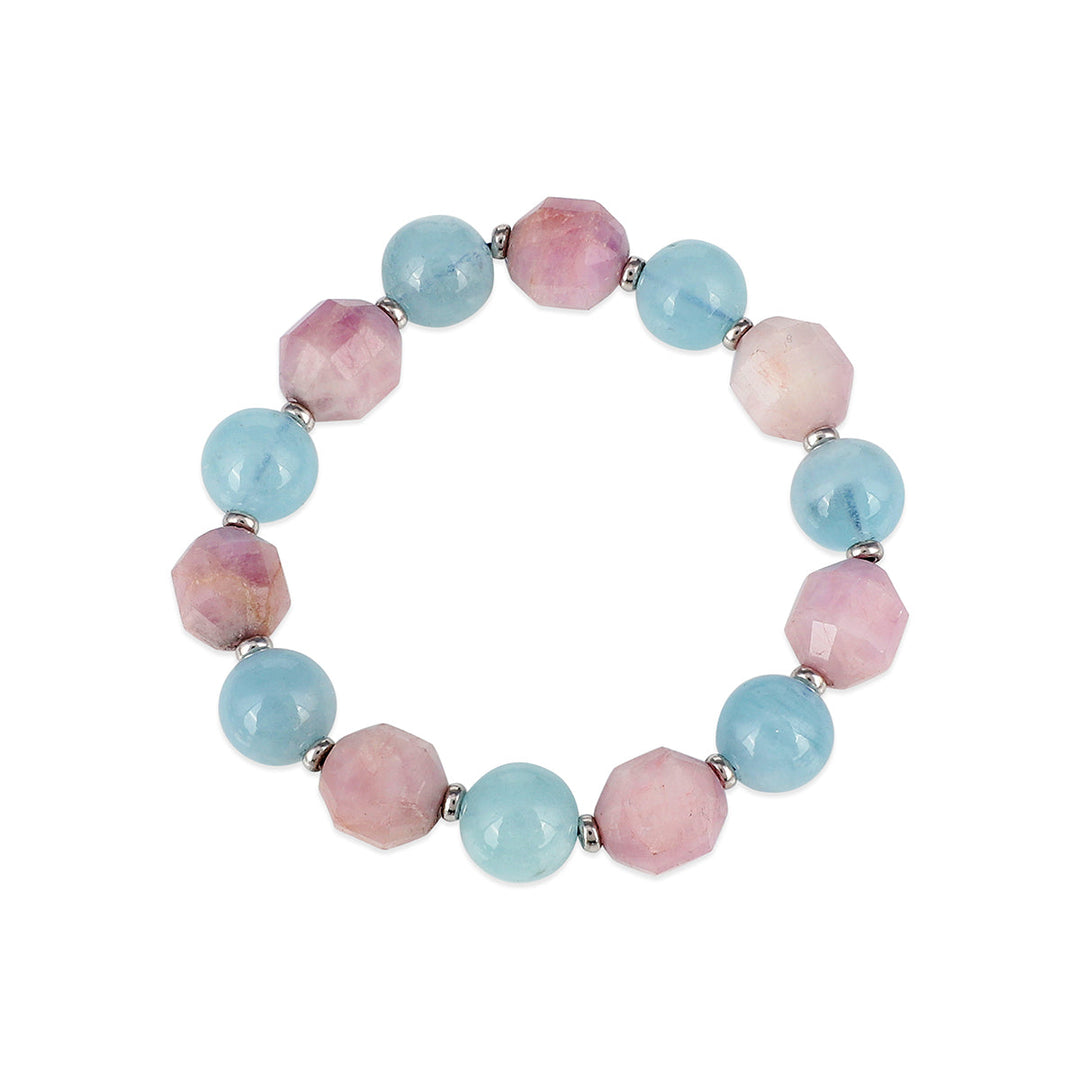 Aquamarine and Kunzite Stretch Bracelet