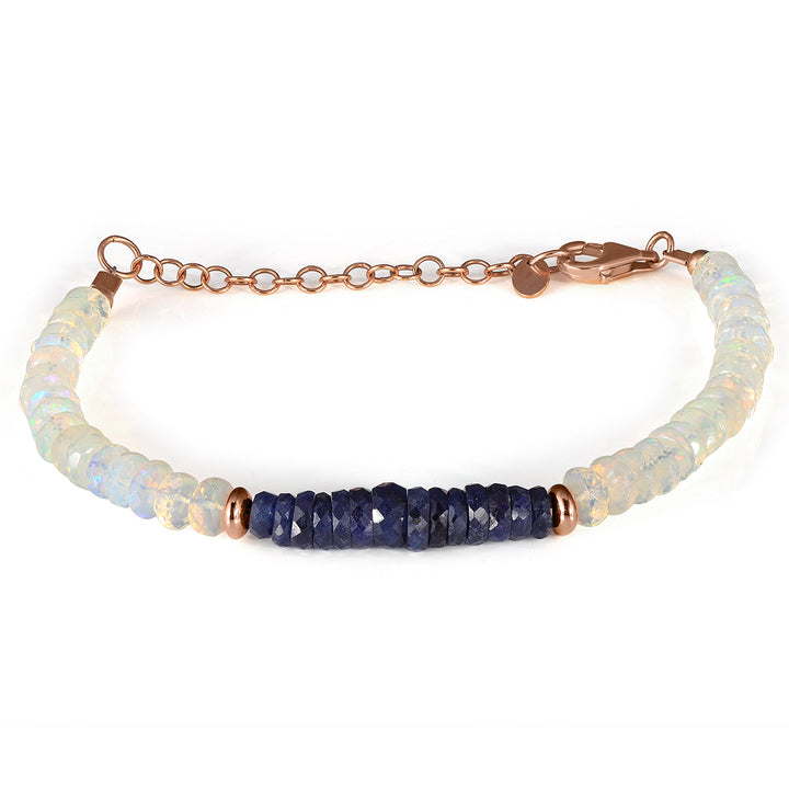 Ethiopian Opal and Blue Sapphire Bracelet