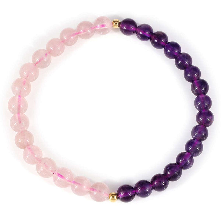 Amethyst and Rose Quartz Stretch Bracelet